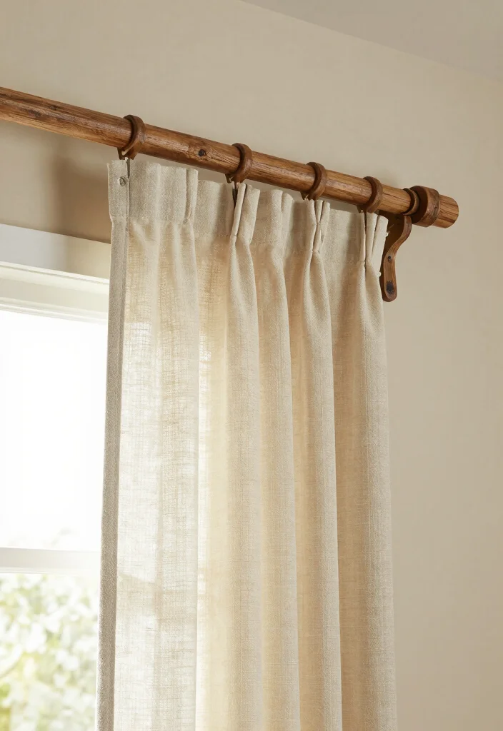 12 Window and Curtain Ideas for Balanced Bright Interiors - 12. Sustainable Curtain Rods and Hardware 1