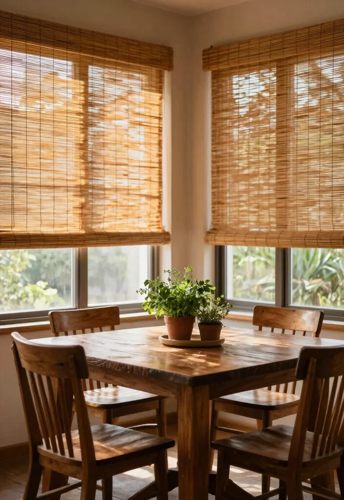 12 Window and Curtain Ideas for Balanced Bright Interiors - 2. Bamboo Shades for Sustainable Style 1