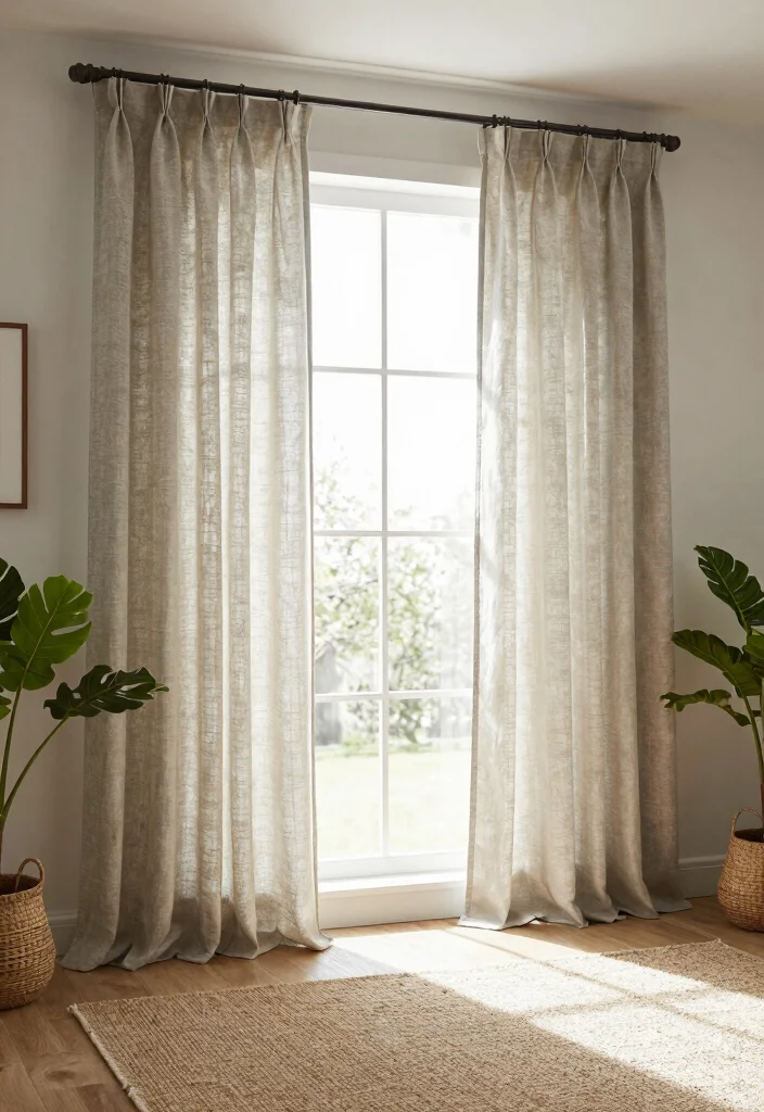 12 Window and Curtain Ideas for Balanced Bright Interiors - 4. Layering Textures with Natural Fabrics 1