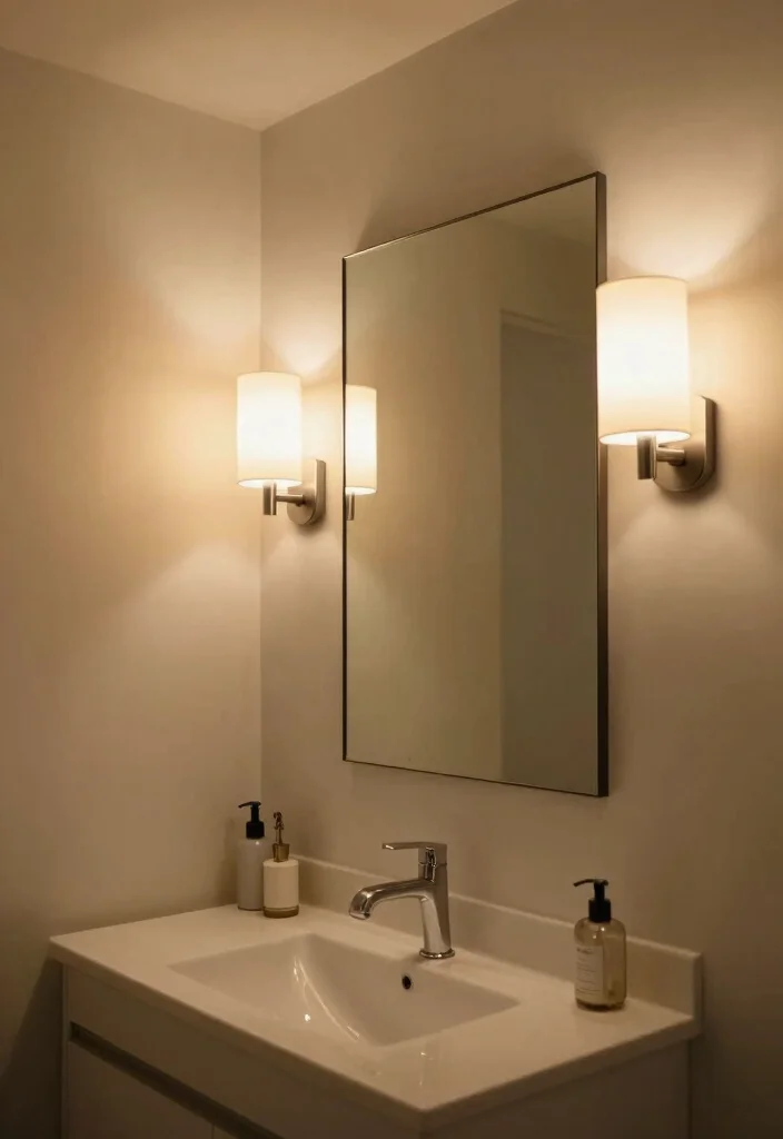 14 Bathroom Decor Ideas to Refresh Your Space Effortlessly - 12. Minimalist Lighting Fixtures 1