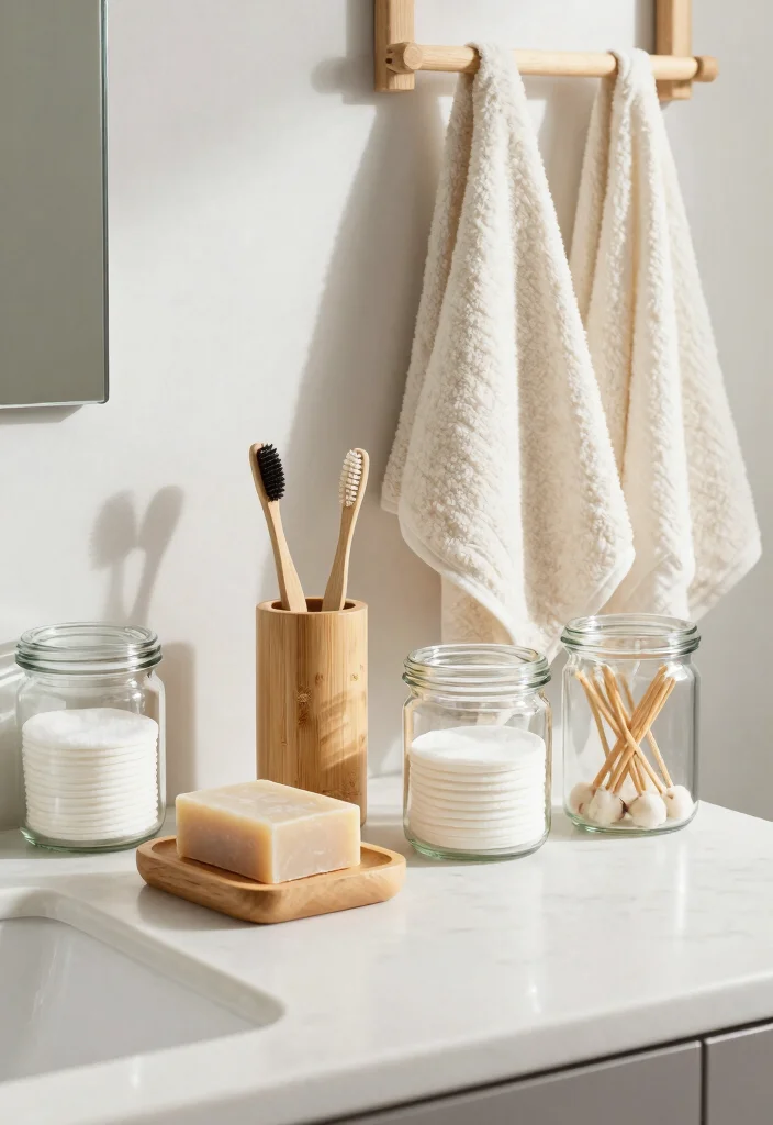 14 Bathroom Decor Ideas to Refresh Your Space Effortlessly - 3. Eco-Friendly Bathroom Accessories 1