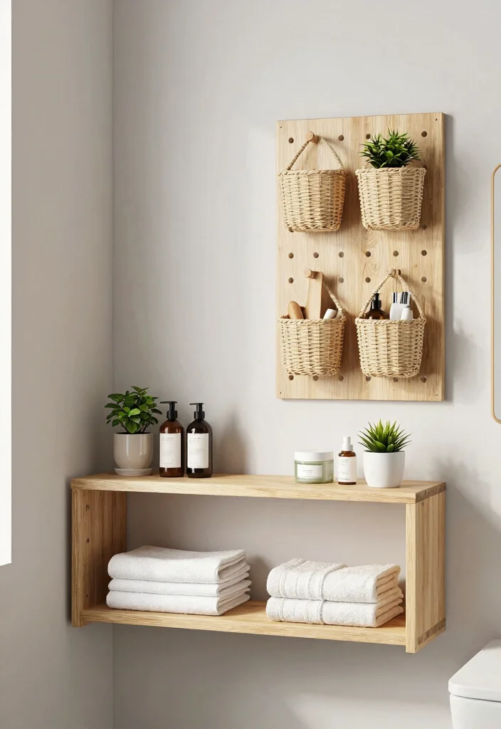 14 Bathroom Decor Ideas to Refresh Your Space Effortlessly - 5. Minimalist Storage Solutions 1