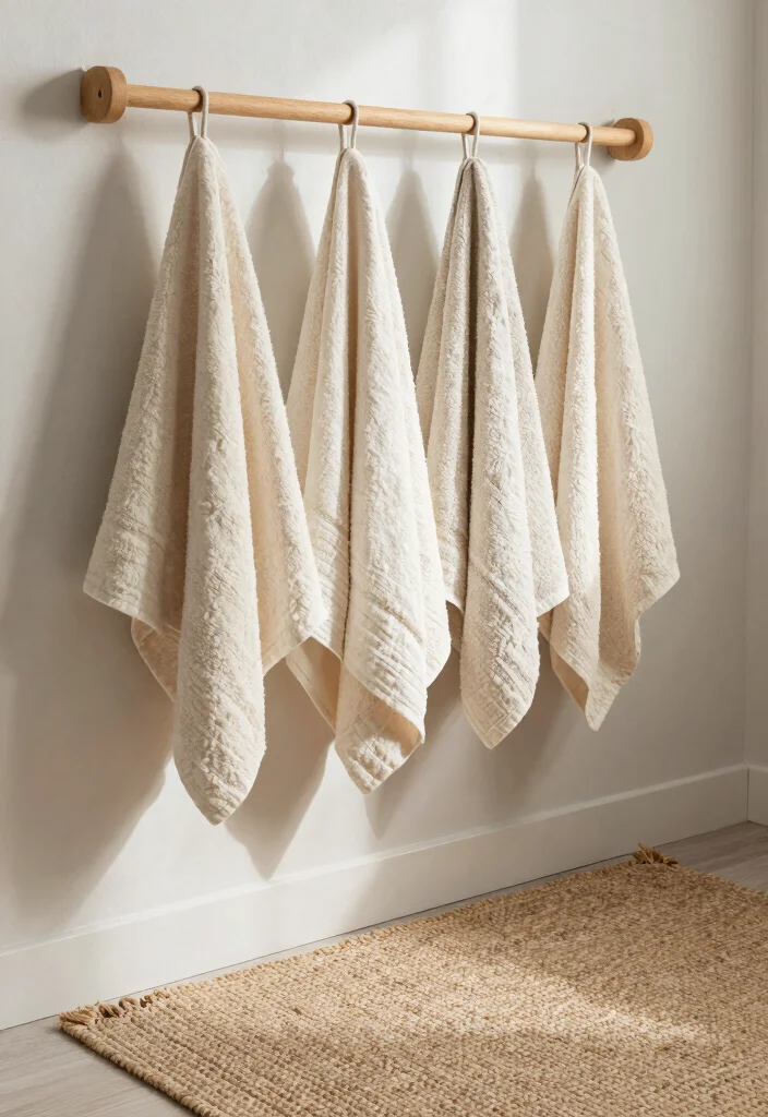 14 Bathroom Decor Ideas to Refresh Your Space Effortlessly - 9. Sustainable Textiles 1