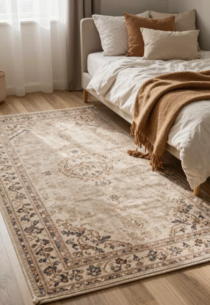 14 Cozy Bedroom Ideas for a Warm Restful Escape - 7. Layering Rugs 1