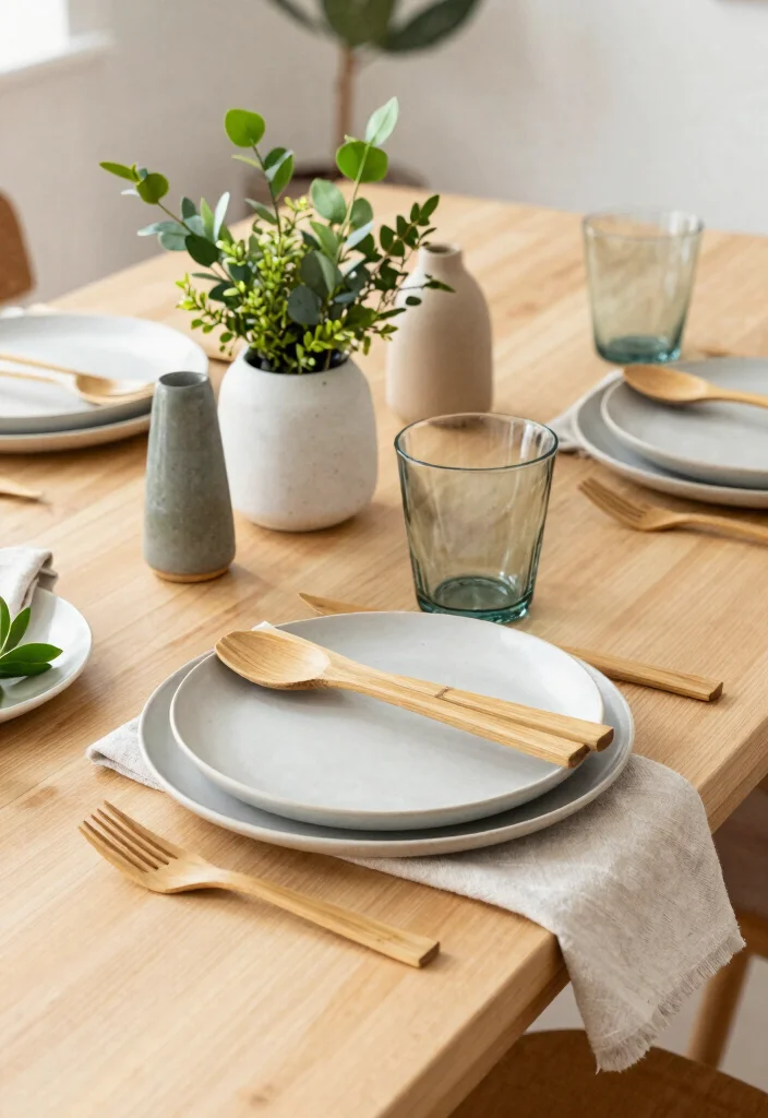 14 Dining Table Decor Ideas for a Beautiful Everyday Setup 144 14 Dining Table Decor Ideas for a Beautiful Everyday Setup - 14. Sustainable Table Settings 1