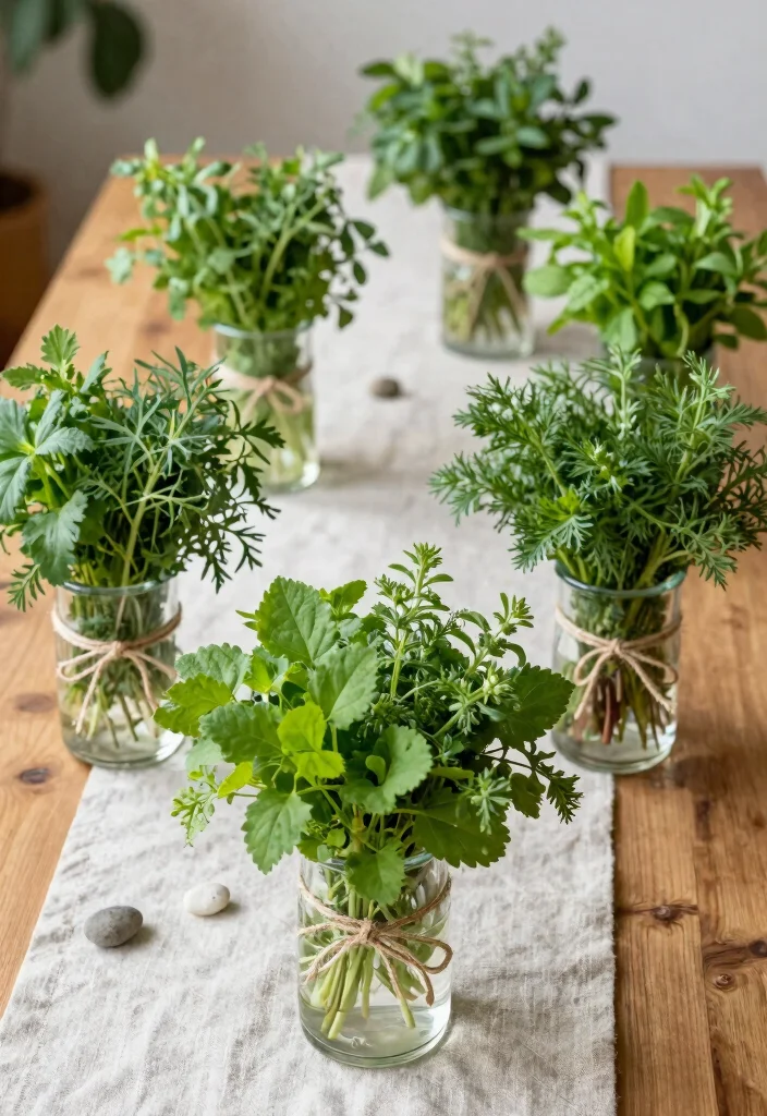 14 Dining Table Decor Ideas for a Beautiful Everyday Setup 45 14 Dining Table Decor Ideas for a Beautiful Everyday Setup - 5. Fresh Herb Bundles 1
