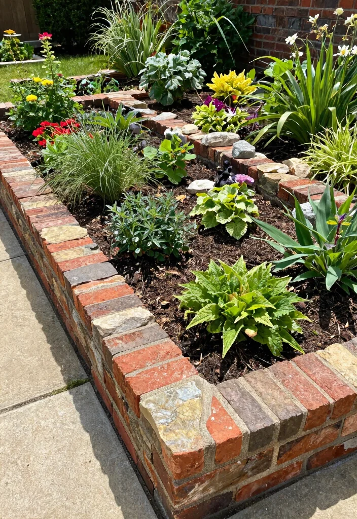 14 Easy Front Yard Makeover Ideas for Instant Curb Appeal 122 14 Easy Front Yard Makeover Ideas for Instant Curb Appeal - 12. Garden Borders with Reclaimed Materials 1