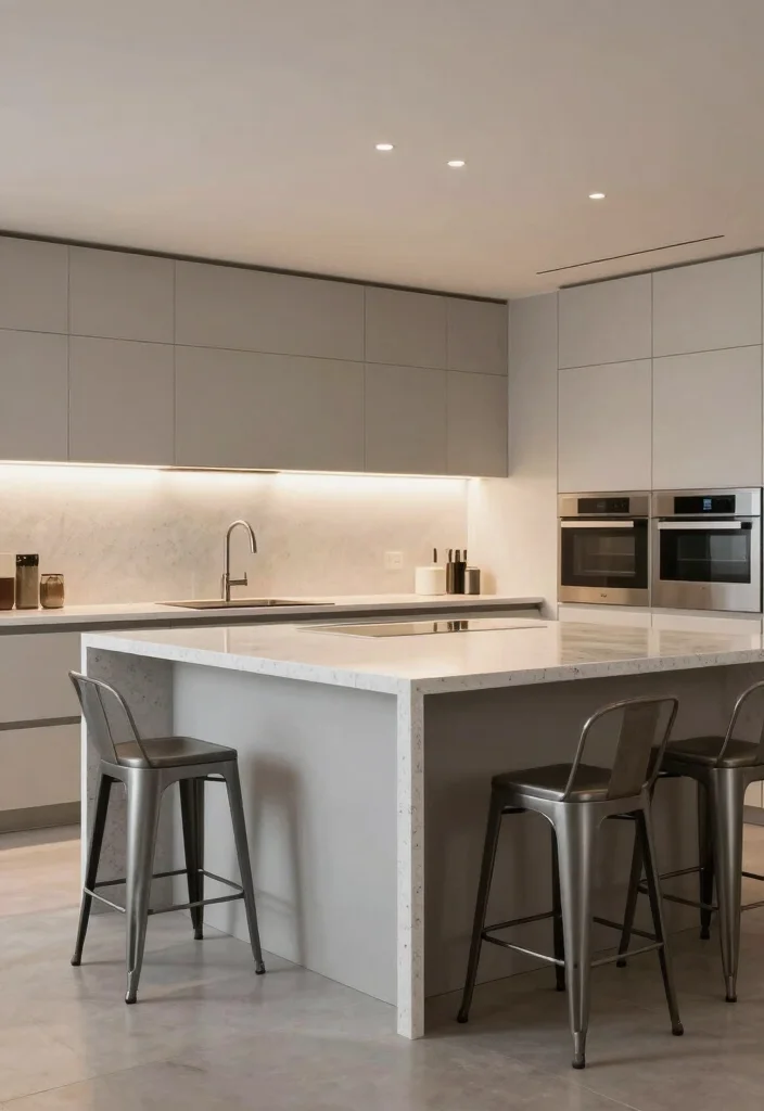 14 Kitchen Island Ideas for Extra Prep and Seating Space 1 14 Kitchen Island Ideas for Extra Prep and Seating Space - 1. Sleek Modern Minimalism 1