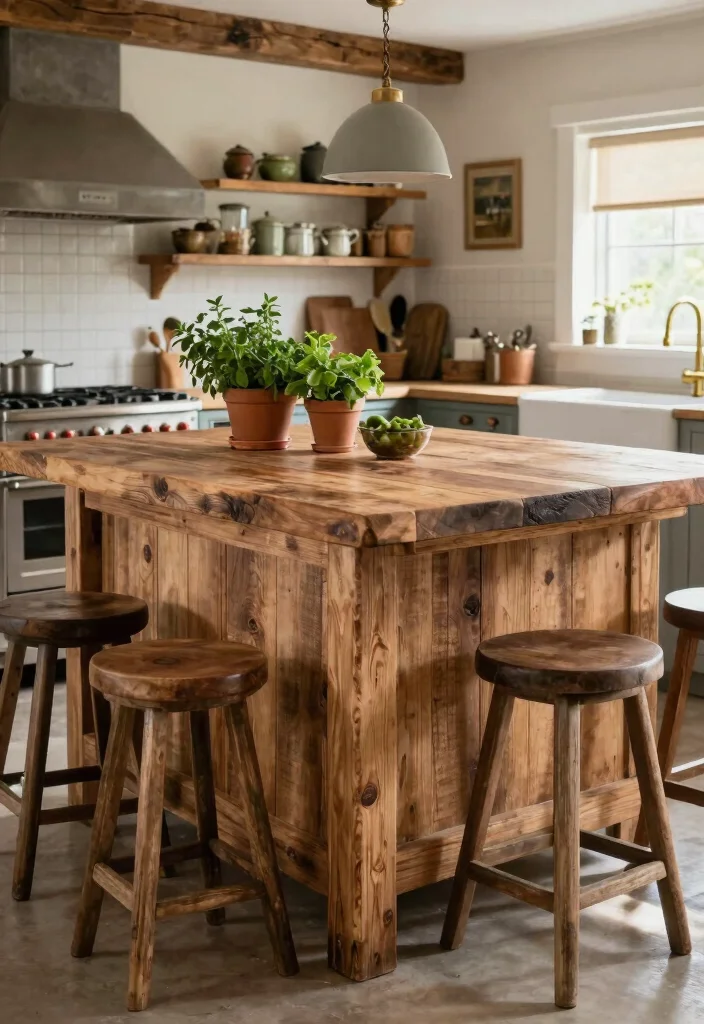 14 Kitchen Island Ideas for Extra Prep and Seating Space 12 14 Kitchen Island Ideas for Extra Prep and Seating Space - 2. Rustic Farmhouse Vibes 1