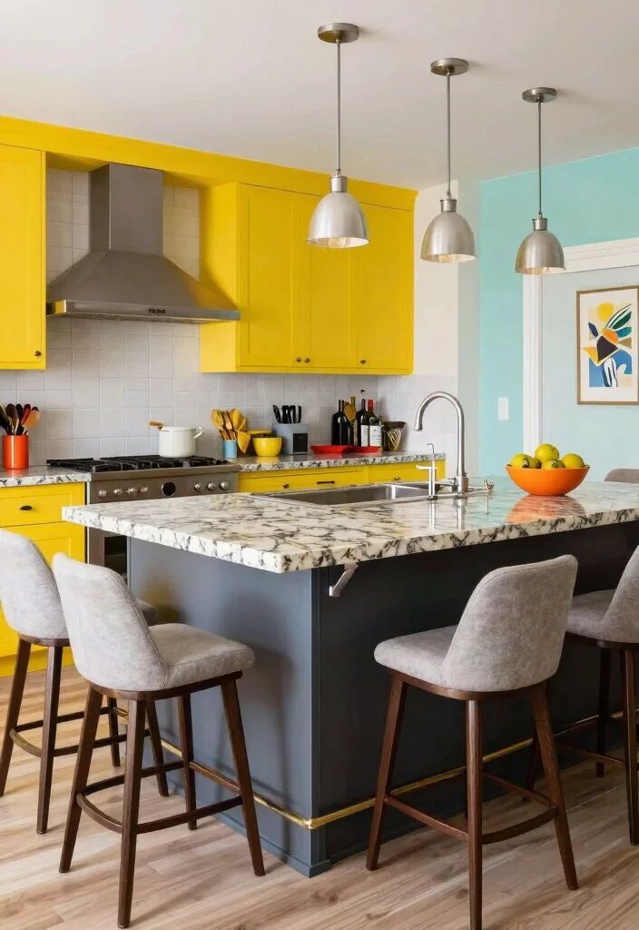 14 Kitchen Island Ideas for Extra Prep and Seating Space 34 14 Kitchen Island Ideas for Extra Prep and Seating Space - 4. Stylish Bar-Height Island 1