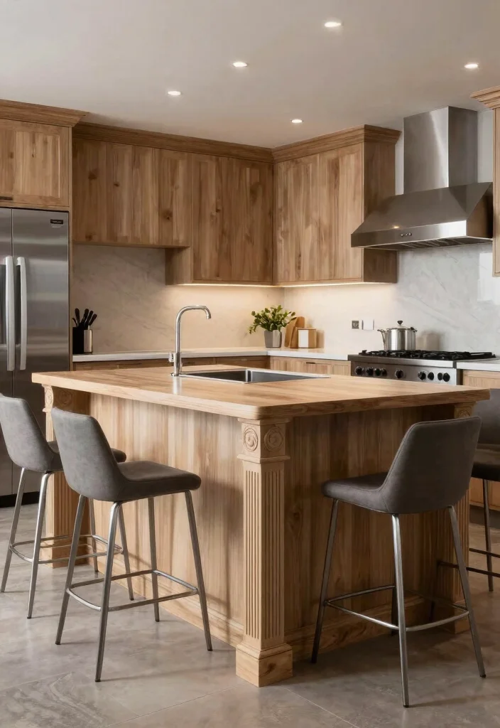 14 Kitchen Island Ideas for Extra Prep and Seating Space 67 14 Kitchen Island Ideas for Extra Prep and Seating Space - 7. Transitional Style Island 1