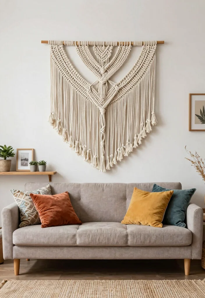 14 Large Wall Decorating Ideas to Fill Big Empty Spaces - 1. Statement Macramé Wall Hangings 1