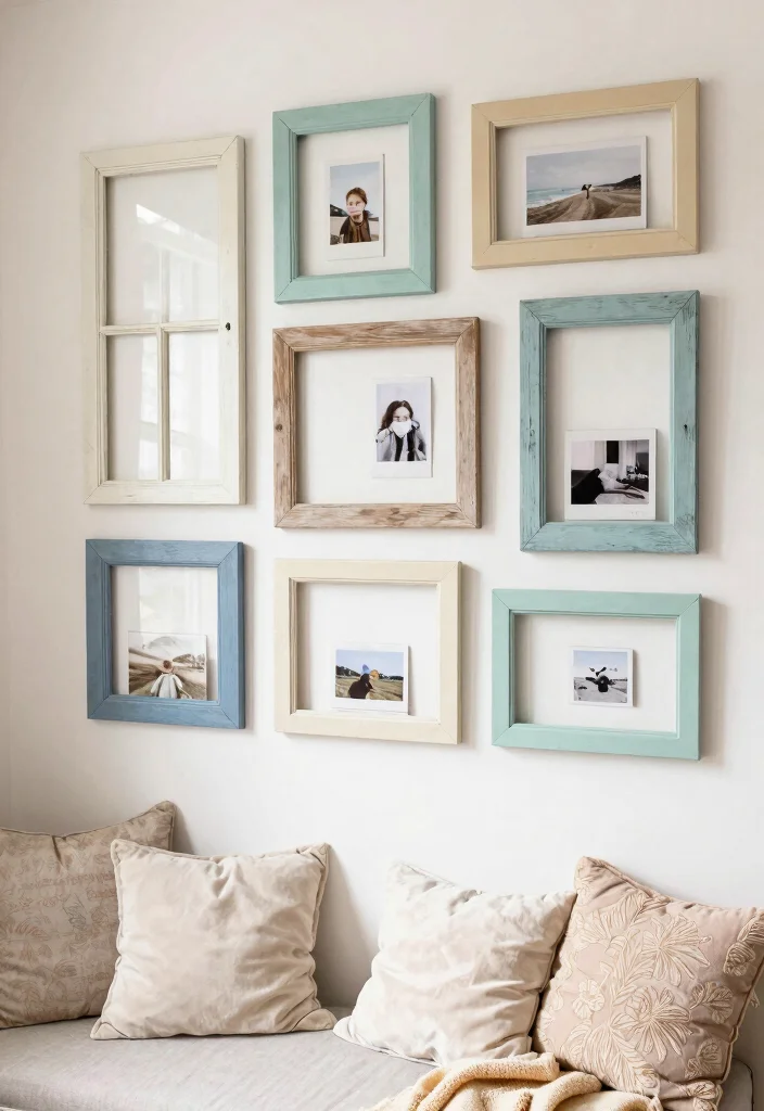 14 Large Wall Decorating Ideas to Fill Big Empty Spaces - 12. Upcycled Window Frames 1