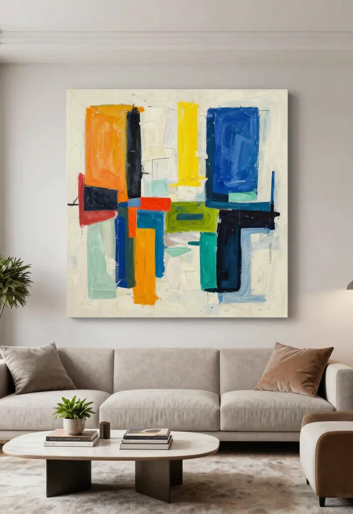 14 Large Wall Decorating Ideas to Fill Big Empty Spaces - 2. Oversized Canvas Art 1