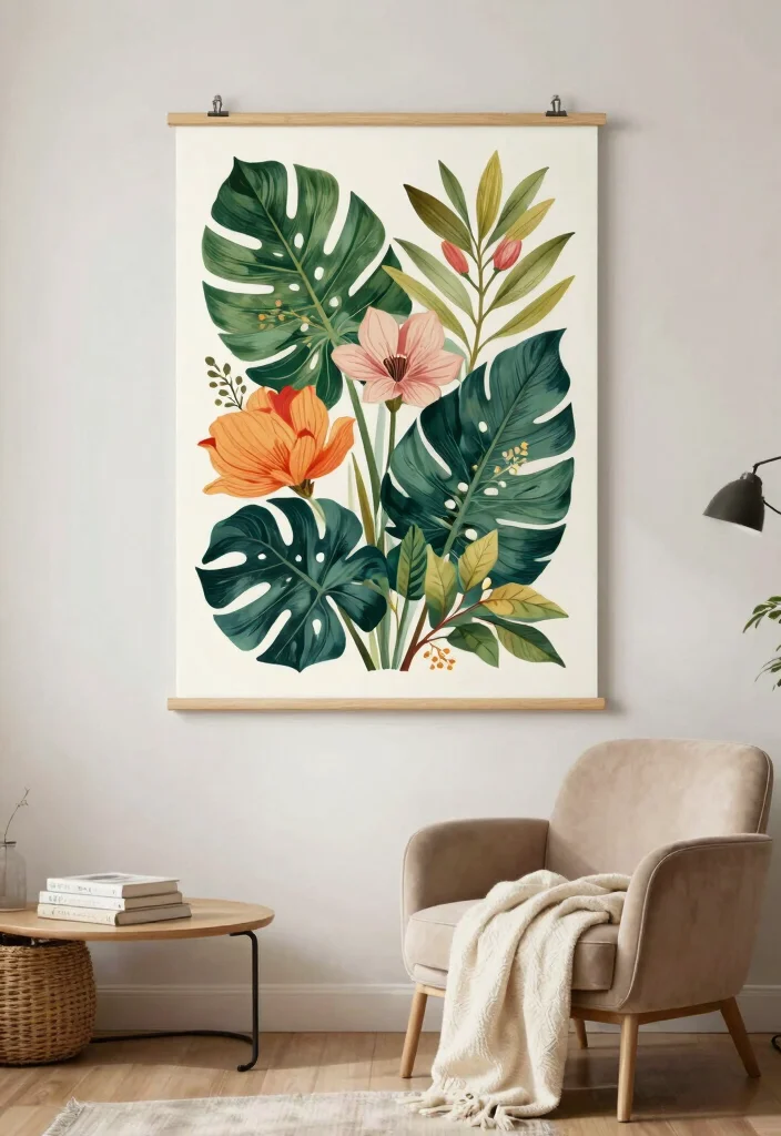 14 Large Wall Decorating Ideas to Fill Big Empty Spaces - 8. Botanical Wall Art 1