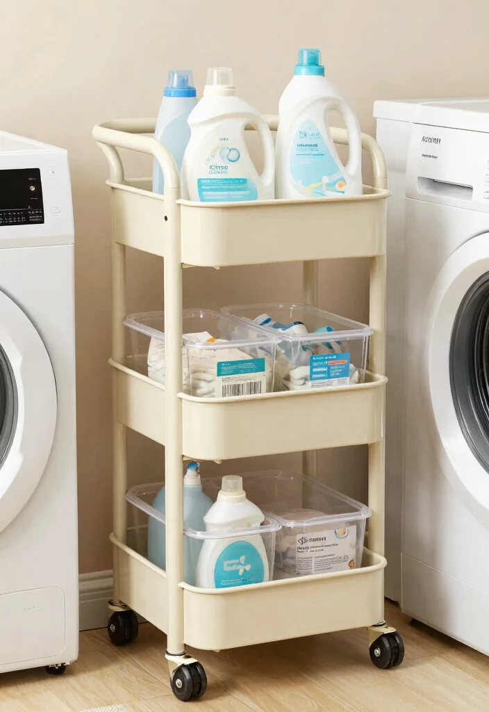 14 Laundry Utility Room Ideas for a More Efficient Daily Routine 100 14 Laundry Utility Room Ideas for a More Efficient Daily Routine - 10. Use a Utility Cart 1
