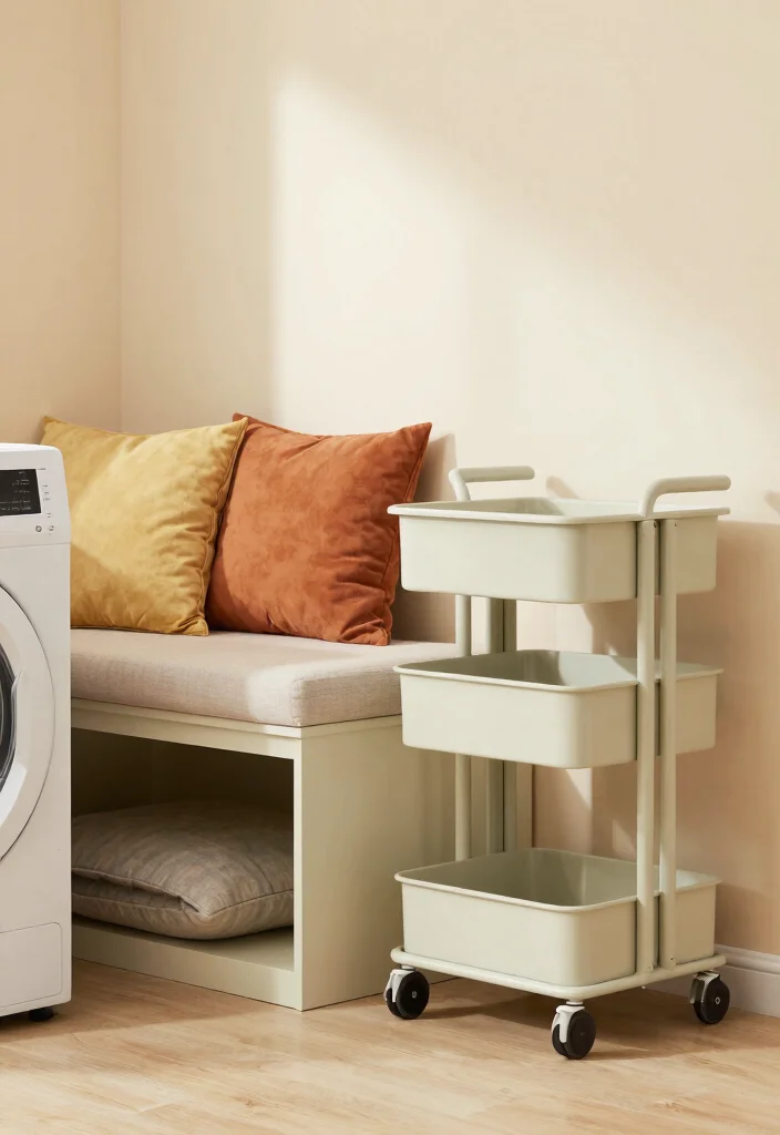 14 Laundry Utility Room Ideas for a More Efficient Daily Routine 34 14 Laundry Utility Room Ideas for a More Efficient Daily Routine - 4. Use Multi-Purpose Furniture 1
