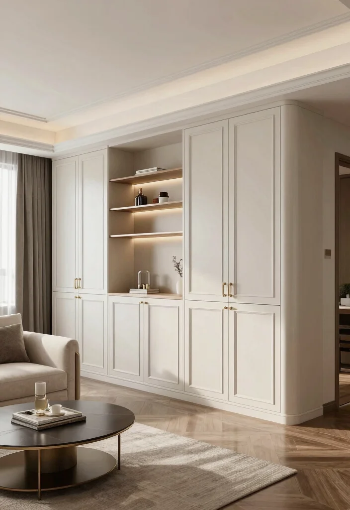 14 Living Dining Room Divider Ideas for Better Space Definition - 12. Custom Built-In Cabinets 1