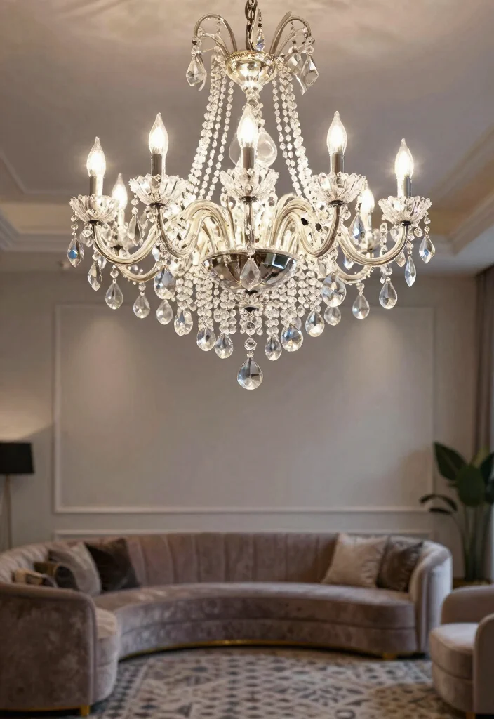 14 Living Room Ceiling Light Ideas for Better Mood and Function - 1. Elegant Chandeliers for a Touch of Luxury 1