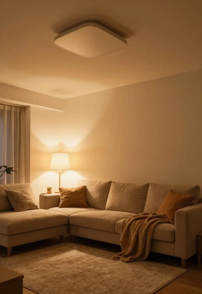 14 Living Room Ceiling Light Ideas for Better Mood and Function - 5. Ambient Lighting for Cozy Evenings 1