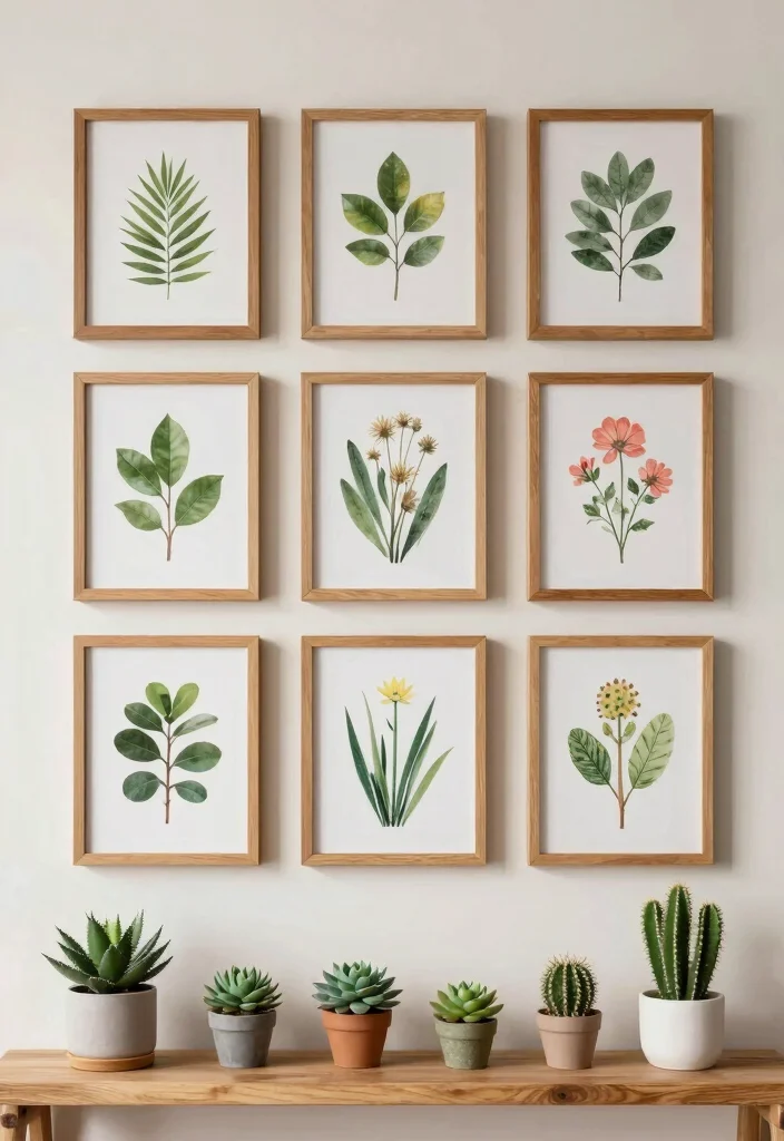 14 Living Room Wall Art Ideas to Transform Blank Spaces - 3. Botanical Prints 1