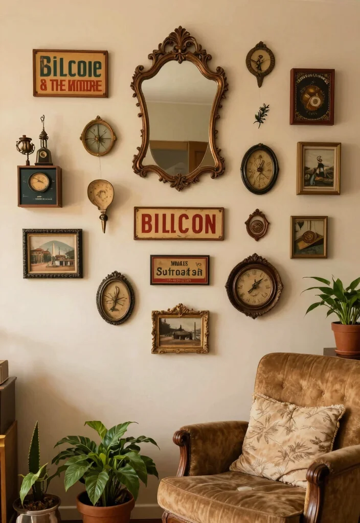 14 Living Room Wall Art Ideas to Transform Blank Spaces - 4. Vintage Finds 1