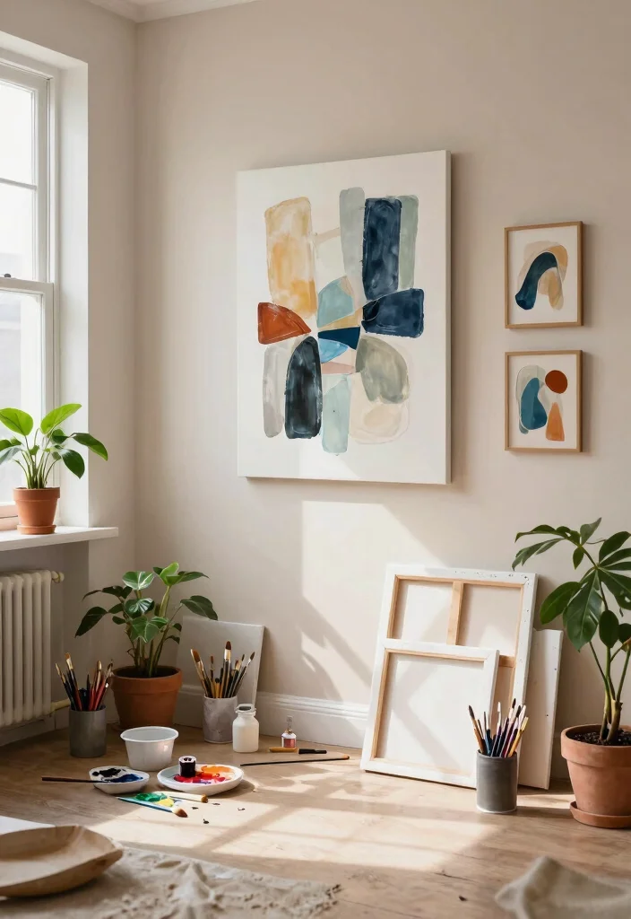 14 Living Room Wall Art Ideas to Transform Blank Spaces - 5. DIY Wall Art 1