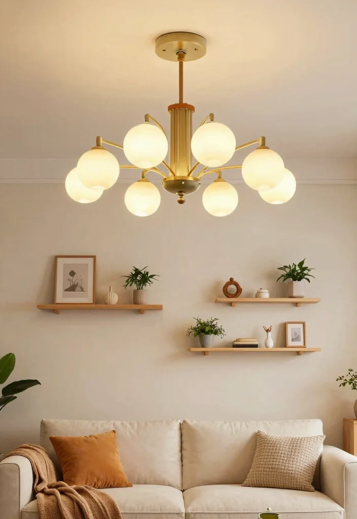 14 Modern Chandelier Ideas to Brighten Your Living Room Style - 12. Multi-Functional Fixtures 1