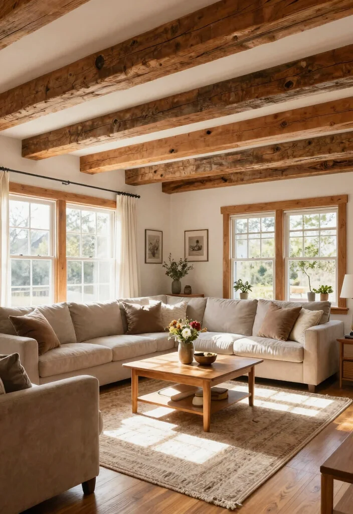 14 Modern Wall Trim Styles to Refresh Any Room Effortlessly 122 14 Modern Wall Trim Styles to Refresh Any Room Effortlessly - 12. Rustic Beams 1