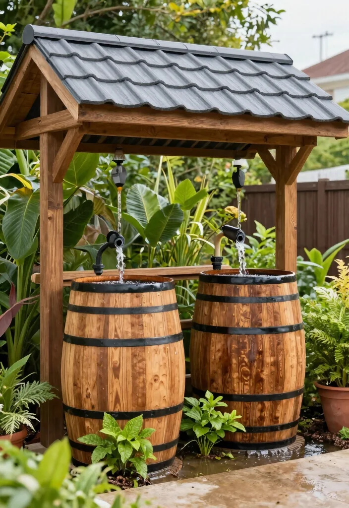 14 Outdoor Ideas Backyard for Stylish Functional Spaces - 7. Rainwater Harvesting System 1