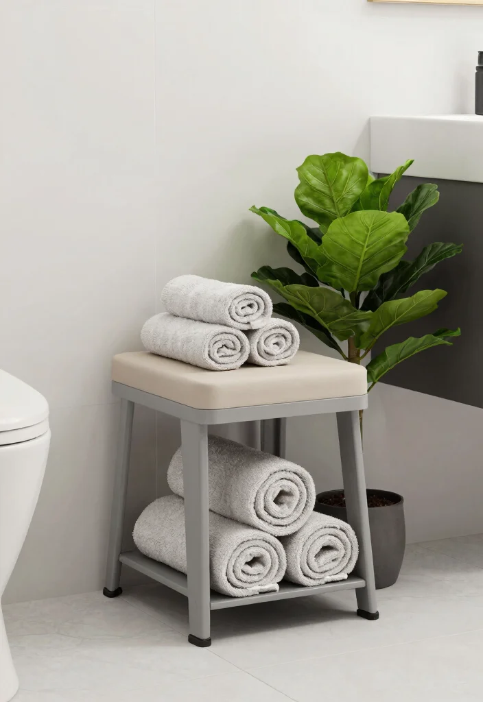 14 Small Bathroom Storage Ideas for a Clutter Free Look - 10. Use Multi-Functional Furniture 1
