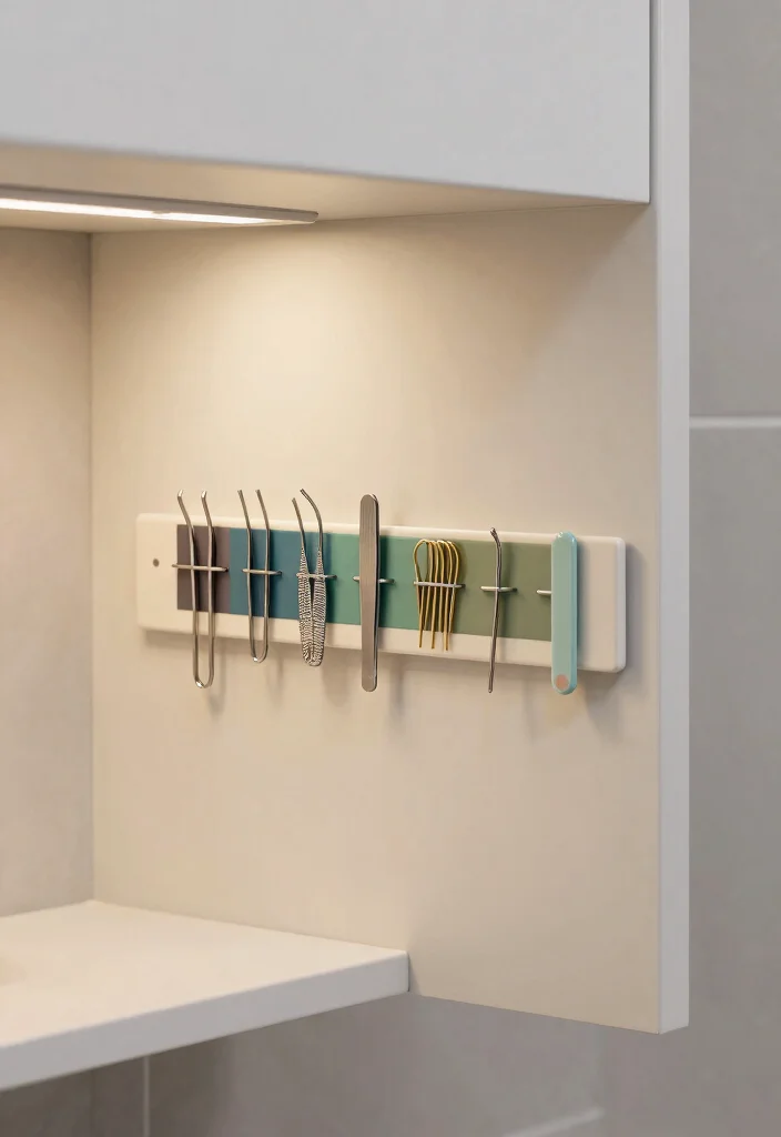 14 Small Bathroom Storage Ideas for a Clutter Free Look - 12. Magnetic Strips for Small Items 1
