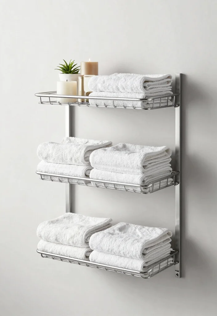 14 Small Bathroom Storage Ideas for a Clutter Free Look - 13. Towel Racks with Shelves 1