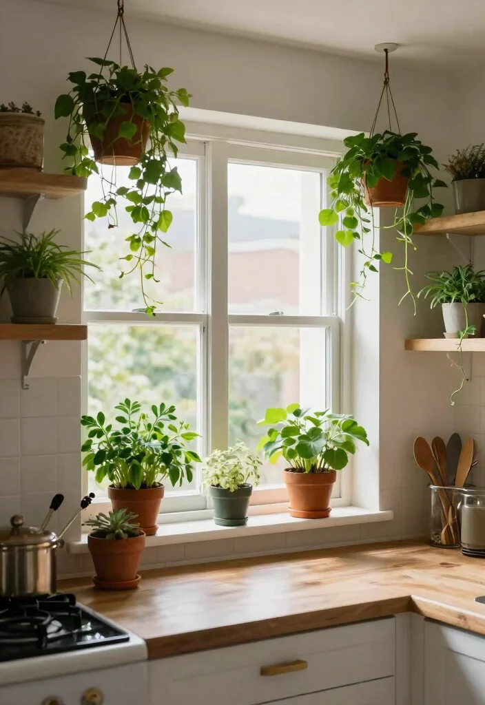 14 Small Kitchen Ideas to Open Up Your Cooking Space 133 14 Small Kitchen Ideas to Open Up Your Cooking Space - 13. Incorporate Plants 1