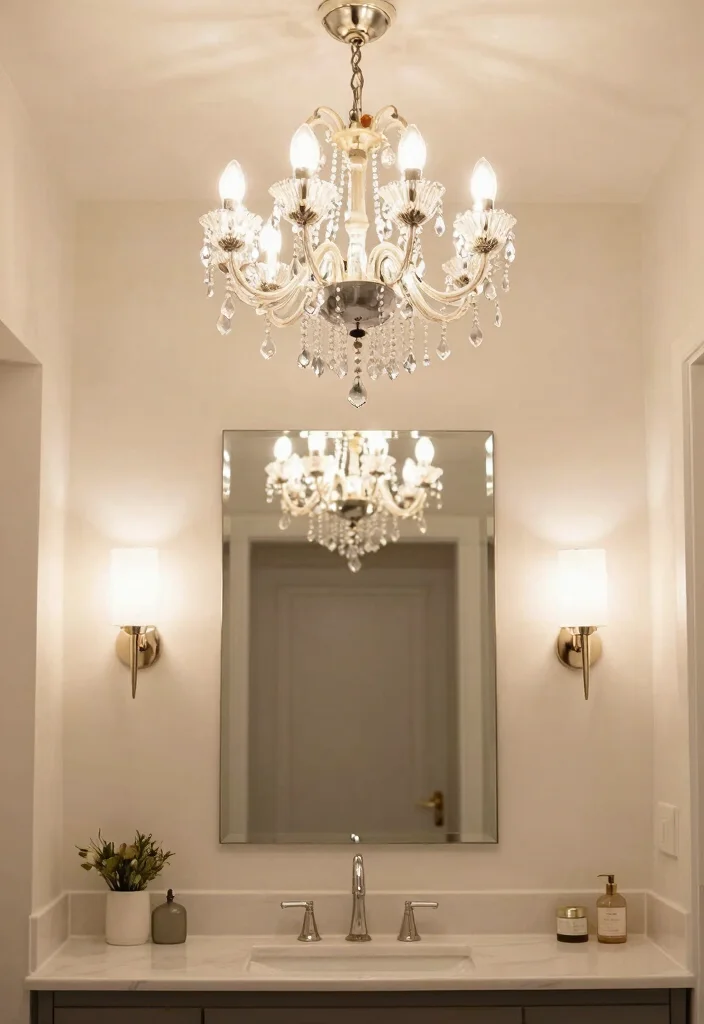 15 Remodeling Bathroom Ideas for a More Modern Upgrade 23 15 Remodeling Bathroom Ideas for a More Modern Upgrade - 3. Statement Lighting 1